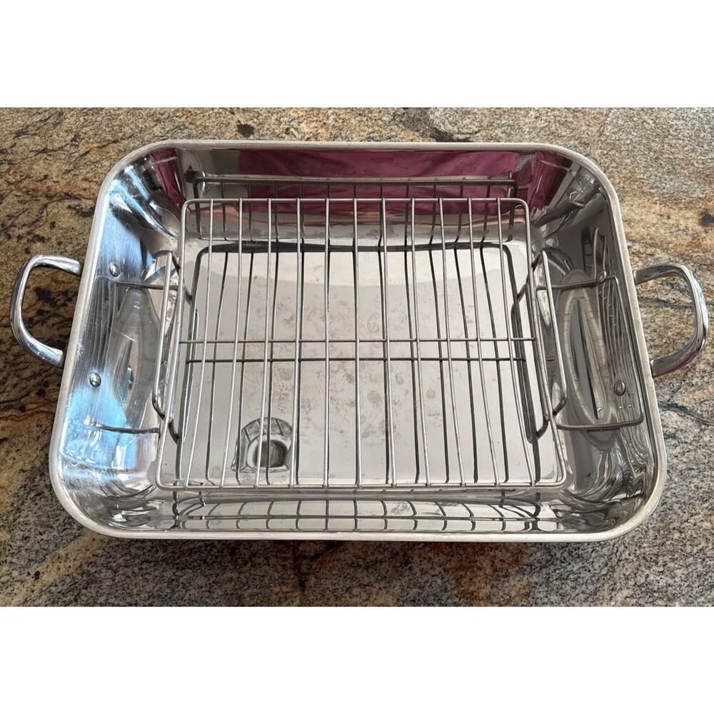 Williams Sonoma by Hestan Thermo-Clad Stainless Steel Flared 18” Roaster